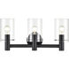Apolla 3 Light 24 inch Matte Black Bathroom Vanity Light Wall Light